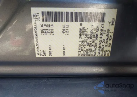 2016 Nissan Maxima 3.5 Platinum from USA, damaged, VIN 1N4AA6APXGC400825